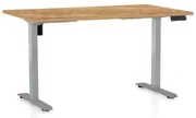 Výškovo nastaviteľný stôl OfficeTech B, 120 x 80 cm, sivá podnož, dub zlatý