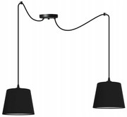 Závesné svietidlo Milano Spider, 2x textilné tienidlo (mix 4 farieb), (výber z 2 farieb konštrukcie)