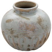 Keramická váza s modro-šedou patinou Cathy - Ø 12*11 cm