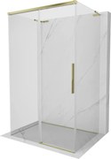 Mexen Rox-3SL, 3-stenný posuvný sprchový kút 95 x 70 cm, číre sklo, zlatý profil, 8C2L-095-070-50-00-3S