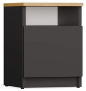 Noční stolek Galax 30 cm antracit/dub artisan