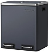 Odpadkový kôš oceľový 2 x 15 l, dymovo sivý