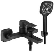 Rea Argus, vaňová batéria s ručnou bodovou sprchovou súpravou, čierna matná, REA-B6407