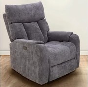 Polohovateľné relaxačné kreslo Famous, šedá látka%