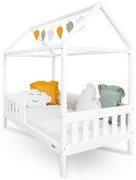 Detská posteľ domček so zábradlím a roštom New Baby CASTELLO 160x80 cm biela