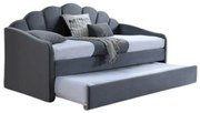 Posteľ Bella Velvet 90x200 s výsuvnou prístelkou – sivá