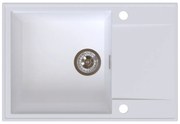 Sink Quality Sink55, kuchynský granitový drez 680x460x215 mm, biela, SKQ-SINK.W.1KDO