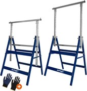 Teleskopické lešenárske kozy DANNY, sada 2 ks, max. 200 kg, 69x57x81-130cm, strieborná/modrá Jurhan