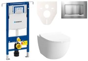 Cenovo zvýhodnený závesný WC set Geberit do ľahkých stien / predstenová montáž + WC VitrA VitrA Shift SIKOGES4N7