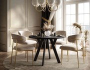 OKRÚHLY ROZKLADACÍ JEDÁLENSKÝ STÔL EWALD ČIERNY MATNÝ 100/140 cm