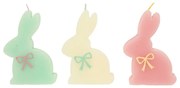 Sviečky v súprave 3 ks doba horenia 2 h s veľkonočným motívom Bunny – Meri Meri