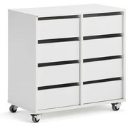 Študentská úložná skrinka CASPER, 8 zásuviek, biela