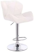 LuxuryForm DESIGN Barová stolička MILANO VELUR na striebornom tanieri - biela