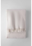 Krémovobiely pléd s vafľovým vzorom Euromant Waffel, 140 x 180 cm