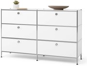 Kovová komoda »CN3« so 6 zásuvkami, biela