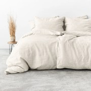 Goldea posteľné obliečky z ľanovej zmesi - slonová kosť 140 x 200 a 70 x 90 cm