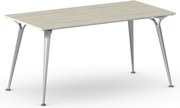 Kancelársky stôl PRIMO ALFA, 160x80 cm, sivostrieborná podnož, dub prírodný