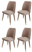 Súprava jedálenských stoličiek Hugo Beige and Walnut, 4 ks