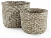 Compactor Set 2 ks pletených košíkov Compactor MIKA, malý 14 x 11 cm, veľký 16 x 12 cm, béžový