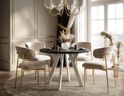 OKRÚHLY ROZKLADACÍ JEDÁLENSKÝ STÔL EWALD ČIERNY MATNÝ + BIELY 100/140 cm