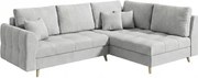 Sivá rohová pohovka (pravý roh) Ariella - Ropez