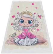 Detský koberec protišmykový BAMBINO 43020 Princezná, krémový / ružový