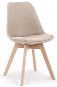 Stolička K303 tkanina/drevo béž 48x54x83