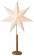 SPERANZA Svetelná dekorácia hviezda, 64 cm, krémová, hnedé drevo
