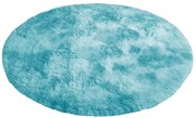 Modrý okrúhly shaggy koberec Ombre Rozmer: 80 cm