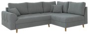 Sivá rohová pohovka z textílie buklé (pravý roh/do L) Ariella – Ropez