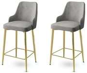 Súrpava barových stoličiek Enox Grey and Gold, 2 ks, 2 ks