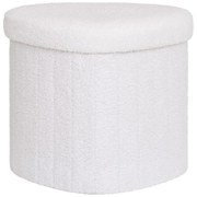 Biely taburet z textílie buklé Medford – House Nordic