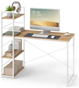 Počítačový stôl MAX - sonoma / biele nohy