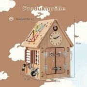 Veľká motorická hračka pre deti od 3 rokov Drevený detský domček s 23 doplnkami a úložným priestorom