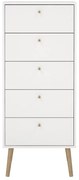 Biela vysoká komoda 50x120 cm Bodo – Tvilum