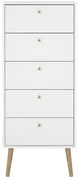 Biela vysoká komoda 50x120 cm Bodo – Tvilum