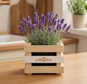 AMADEA Drevený obal s kvetináčom s motívom čipky, 17x17x15cm Český výrobok