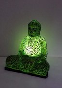 Stolná lampa BUDHA, zelená, 40 cm, ručná práca, mozaika