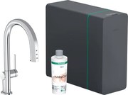 Hansgrohe Aqittura M91, sodaSystem 210, vyťahovací výtok, 1jet, sBox, chrómová, HAN-76836000