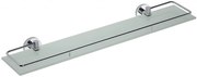 Sapho Sapho, X-ROUND E polička sklenená s výklopnou hrazdou 600x130mm, mliečne sklo, chróm, XR600
