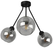 Stropné svietidlo Haga Trio, 3x grafitové sklenené tienidlo