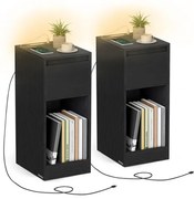 Set dvoch nočných stolíkov s LED osvetlením LET710B01 (2 ks)