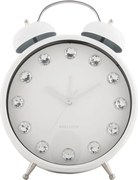 Karlsson 6019WH dizajnové stolné hodiny/budík biela, pr. 30 cm
