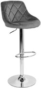Barová stolička CYDRO zamatová, strieborná / grafitová
