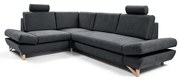 Rozkladacia rohová čalúnená sedacia súprava s úložným priestorom do L AVESTA ľavá antracit