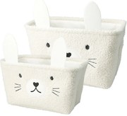 Hatu Súprava detských úložných košov Králik, 2 ks, krémová