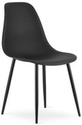 Čierna stolička OSAKA s čiernymi nohami