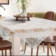 AŽÚROVÝ OBRUS ROSALY 85X85 CM BIELY