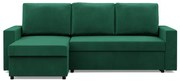 Rohová rozkladacia sedačka NEO Kronos fľaškovo zelená