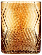 Oranžová sklenená váza Hübsch Deco, výška 18 cm